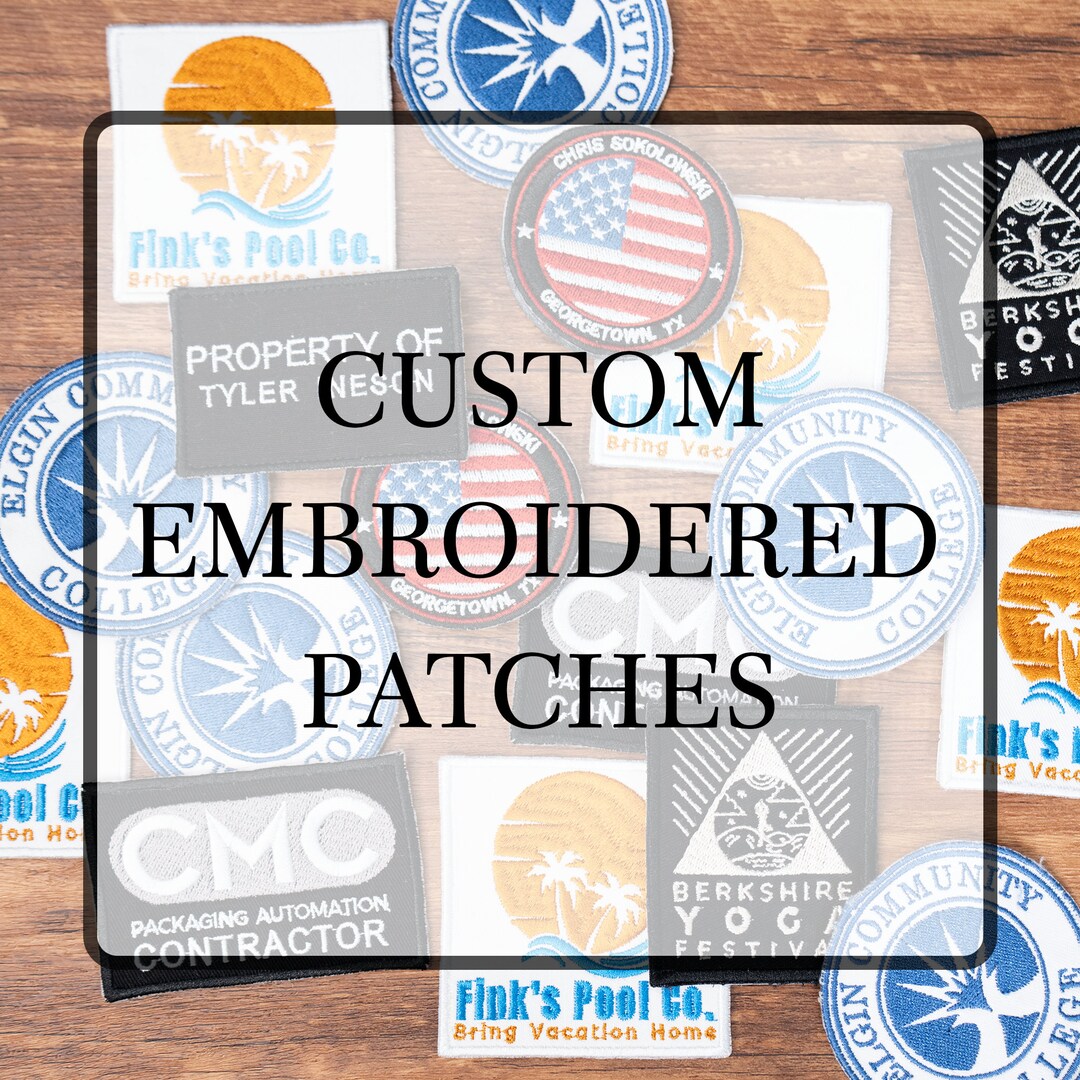 Custom Embroidered Logo Patches, Custom Image Text Logo or Design, Iron ...