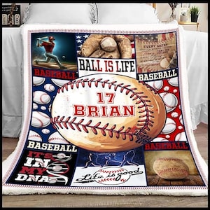 Custom Baseball Mom Blanket, Baseball Player Blanket, Baseball Baby Blanket, Personalized Baseball Blanket, Baseball Throw Blanket