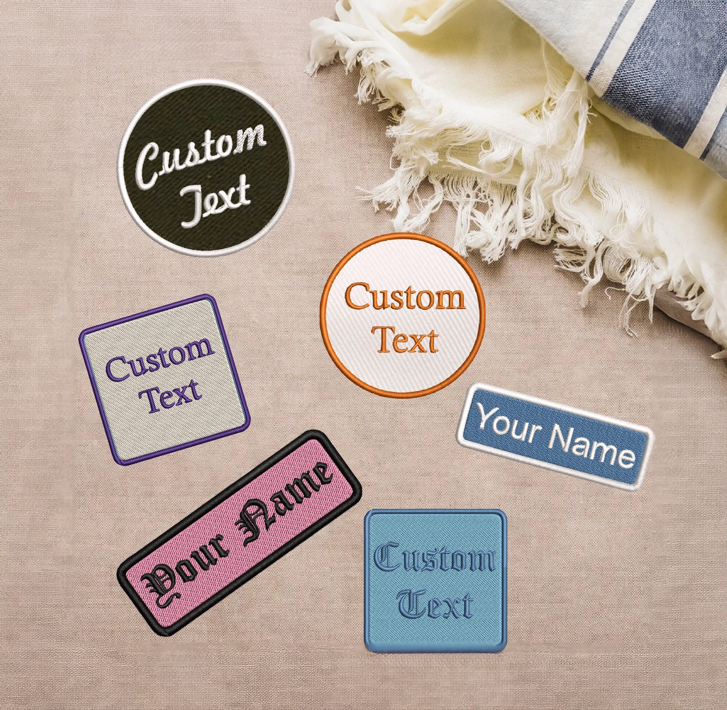 Custom Embroidered Patches, Design Your Own Patch, Custom Name Patches for Hats, Uniforms, Work Shirts, Custom Sew on Patches