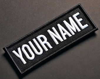 Iron-On/Sew-on/ Custom Embroidered Name Tag/ Personalized Name Patch/ Motorcycle Biker Badge/Rectangular Shape