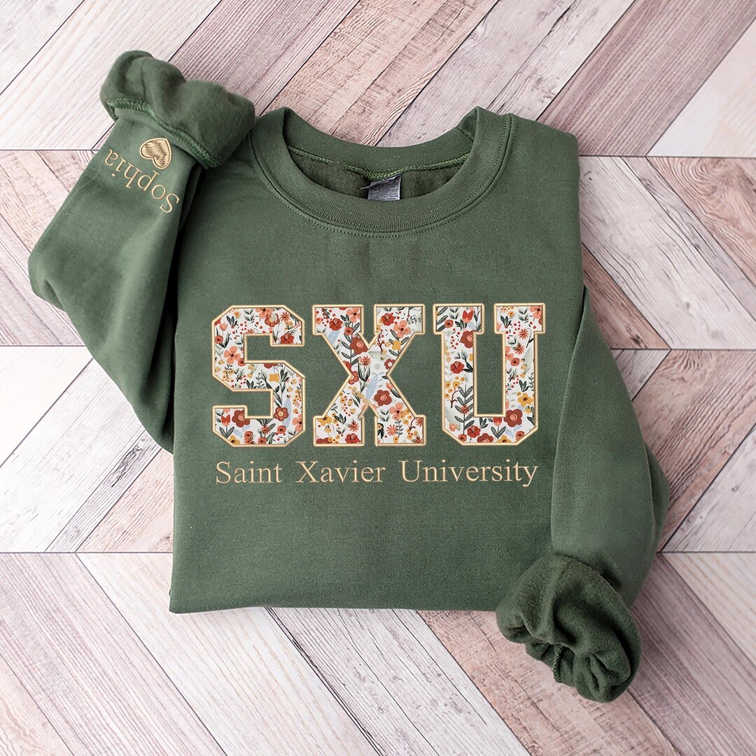Saint Xavier University Sweatshirt, Embroidered SXU Crewneck, College