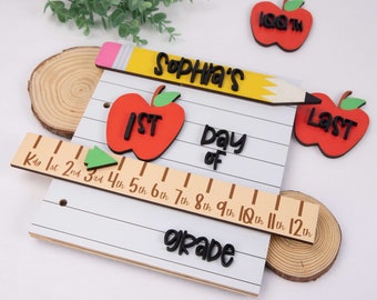 First Day of School Photo Prop, Back to School Sign, School Milestones, Reusable interchangeable School Sign, Custom 100th day of school