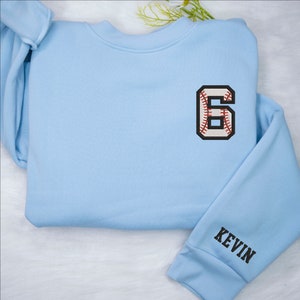 Custom Name And Number Baseball Embroidered Sweatshirt Personalized Baseball Embroidered Sweatshirt Gameday Baseball Sweatshirt