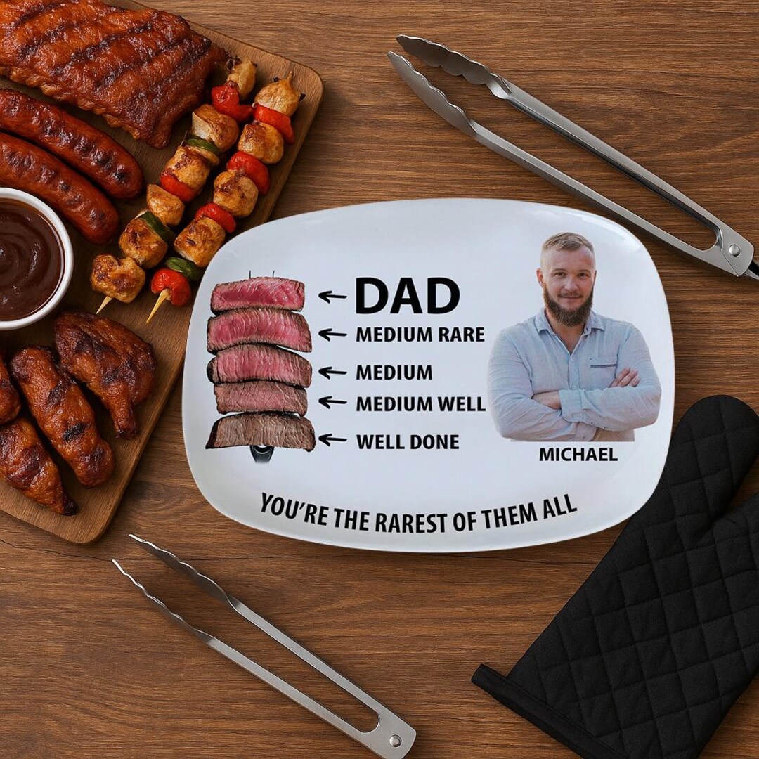 Personalized Photo Dad Grilling Platter, You're the Rarest of Them