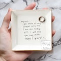 Handwriting Trinket Tray, Custom Handwriting Gift, Handwritten Note Ring Dish, Mom Jewelry Dish,Meaningful Gift From Bride,Daughter Birthday