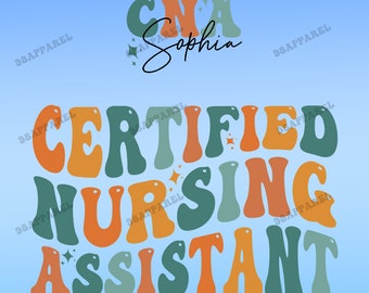 Retro Cna Png Sublimation, Certified Nursing Assistant PNG, CNA Design, Nurse Gift, Cna Graduation Design, Nursing School, Nurse PNG