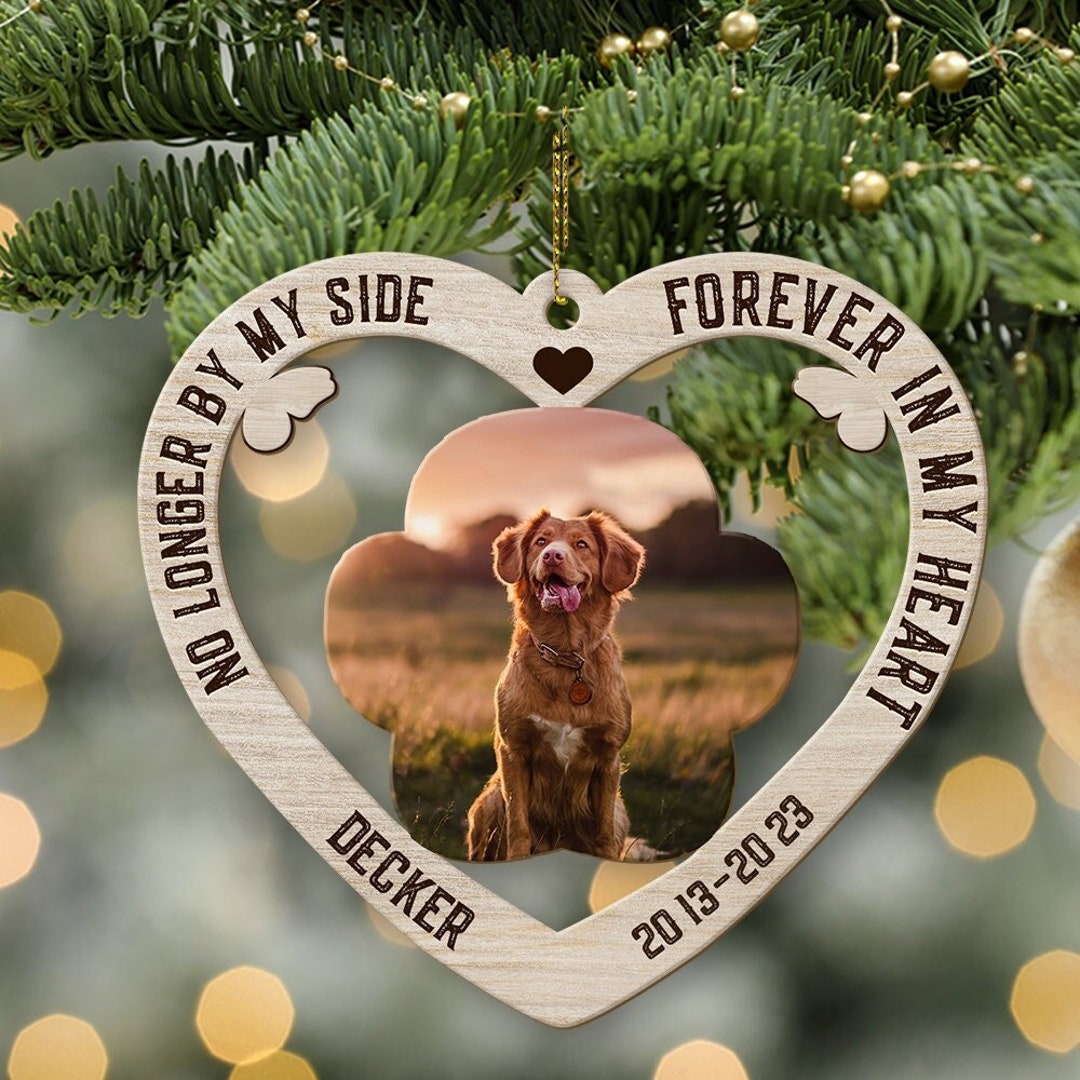 Custom Pet Memorial Ornament With Photo, Dog Memorial Christmas ...