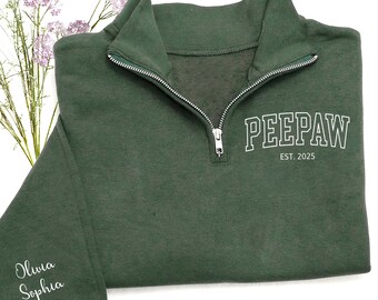 Custom Peepaw Sweatshirt – Personalized Name Sleeve Pullover – Christmas Gift For Dad And Grandpa