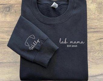 Embroidered Labrador Mom Sweatshirt, Gift For Dog Mom, Labrador Mama Sweatshirt, Labrador Dog Mom Hoodie, Gift For Labrador Owner, Dog Gifts