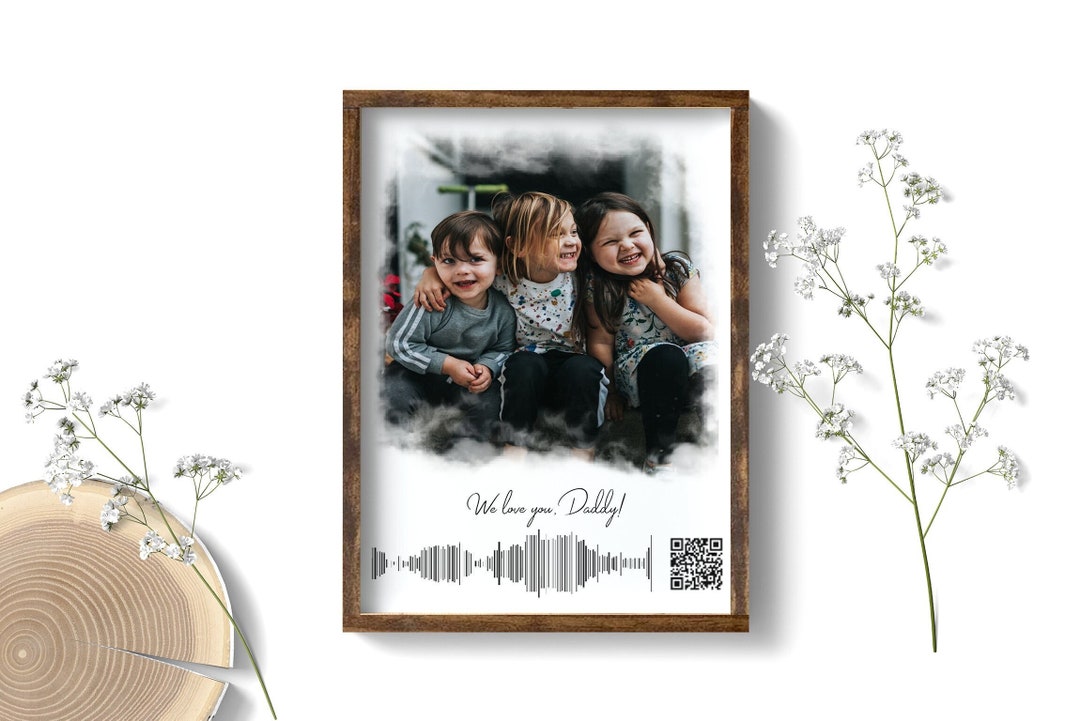 Custom Voice Recording With QR Code Wooden Frame, Photo & Soundwave ...
