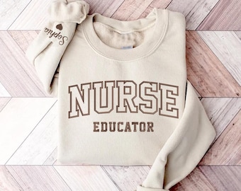 Embroidered Nurse Educator Crewneck,Custom Embroidered Nurse Educator Sweatshirt,Nursing Student Educator Sweatshirt,Gift For Nurse Educator