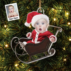 Personalized Face Baby Ornament, Custom Photo Baby Acrylic Ornament ...