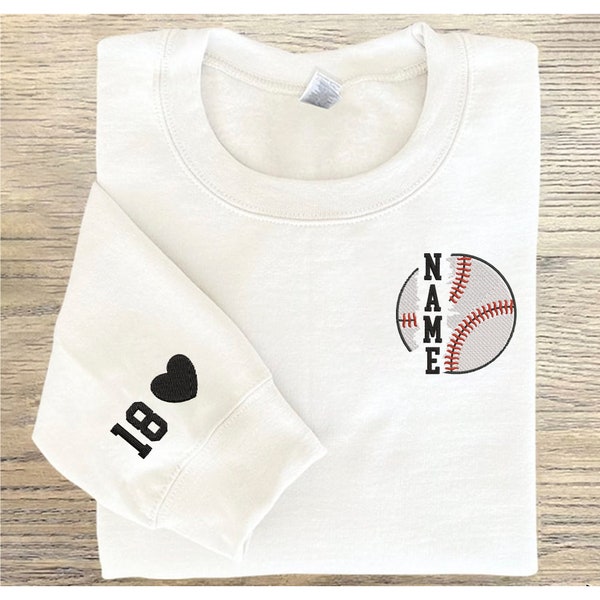 Custom Name And Number Baseball Embroidered Sweatshirt Personalized Baseball Embroidered Sweatshirt Gameday Baseball Sweatshirt