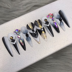 Y2K nails/Press On Nails | Luxury Nails | Fake Nails | Glue On Nails|Coffin Nails | Acrylic Nails | Long Fake Nails -A328