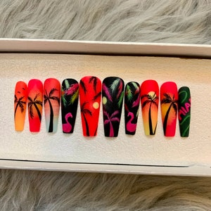 Miami Summer Beach Appuyez sur les ongles - A215