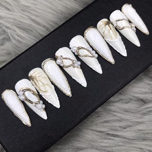 Fake Nails | Glue On Nails | Press On Nails | Coffin Nails | Luxury Nails | Long Fake Nails -