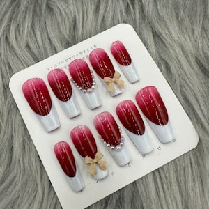 Press On Nails / hand painted / coffin nails design/Summer press on nails, florescent rainbow nails, nail art press on nails-A397
