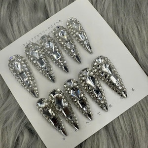 Y2K nails/Press On Nails | Luxury Nails | Fake Nails | Glue On Nails|Coffin Nails | Acrylic Nails | Long Fake Nails-A382