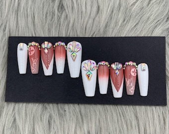 French tip luxury press on nails- A251