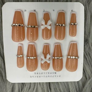 Luxury Press on Nails | Nail Set | Fake Nails | Glue On Nails | Press On Nails | Coffin Nails | False Nails | Long Fake Nails- A388