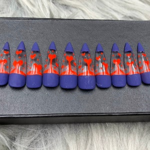 Fake Nails | Glue On Nails | Press On Nails | Coffin Nails | Hand Painted Nails | Neutral Fake Nails- A161