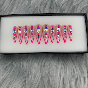 Barbie dreams press on nails long stiletto - A29