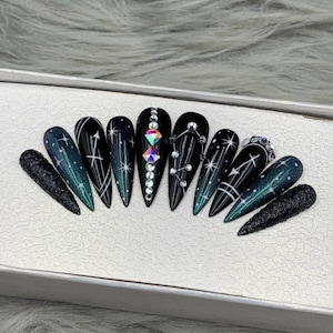 Zodiac Sagittarius luxury press on nails- A176