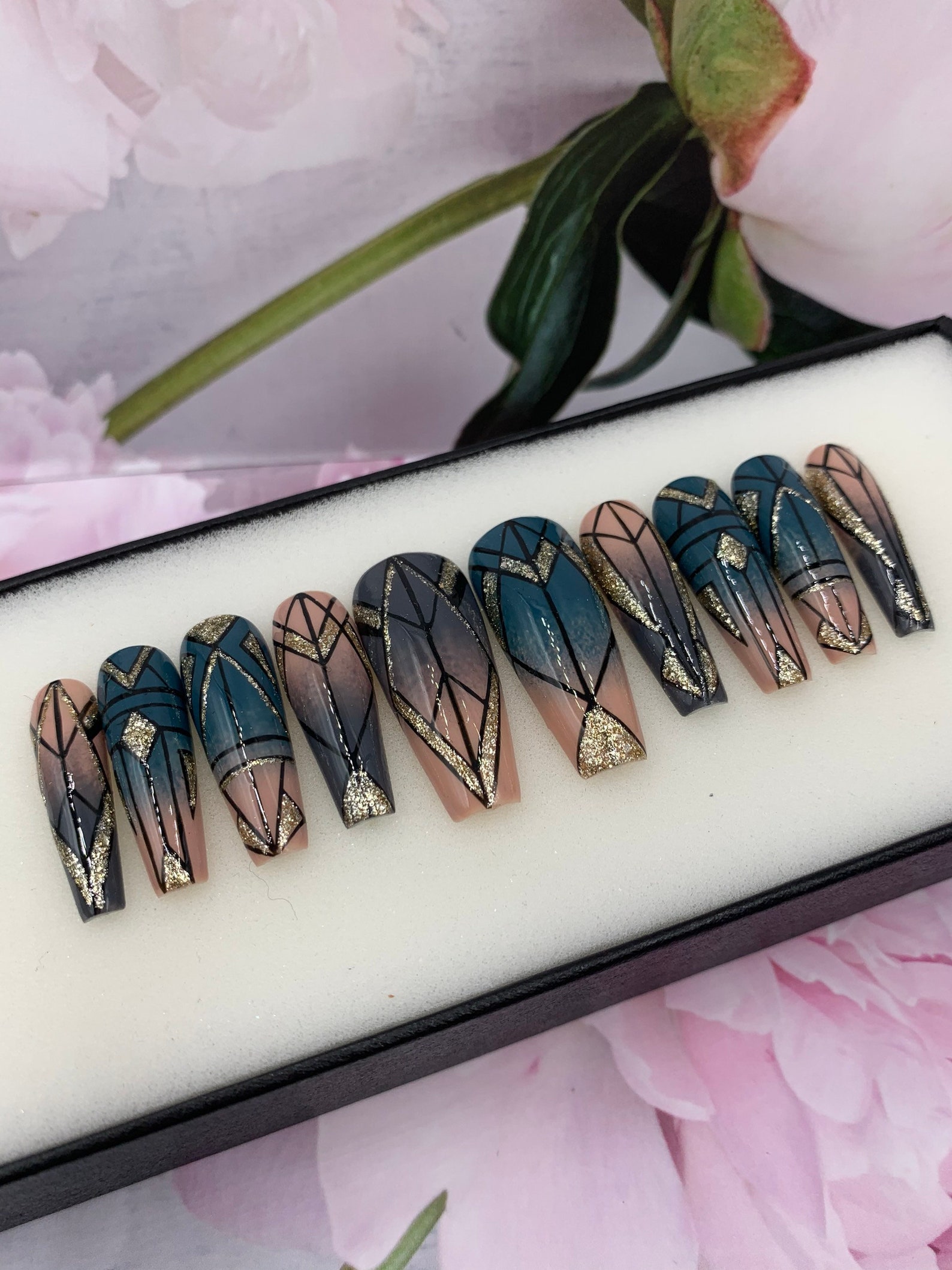 Cute Fake Nails Acrylic Nails Glue on Nails Press on | Etsy