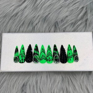 Love halloween press on nails - A93