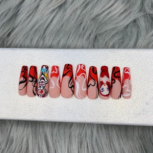 Valentines gift press on nails - A261