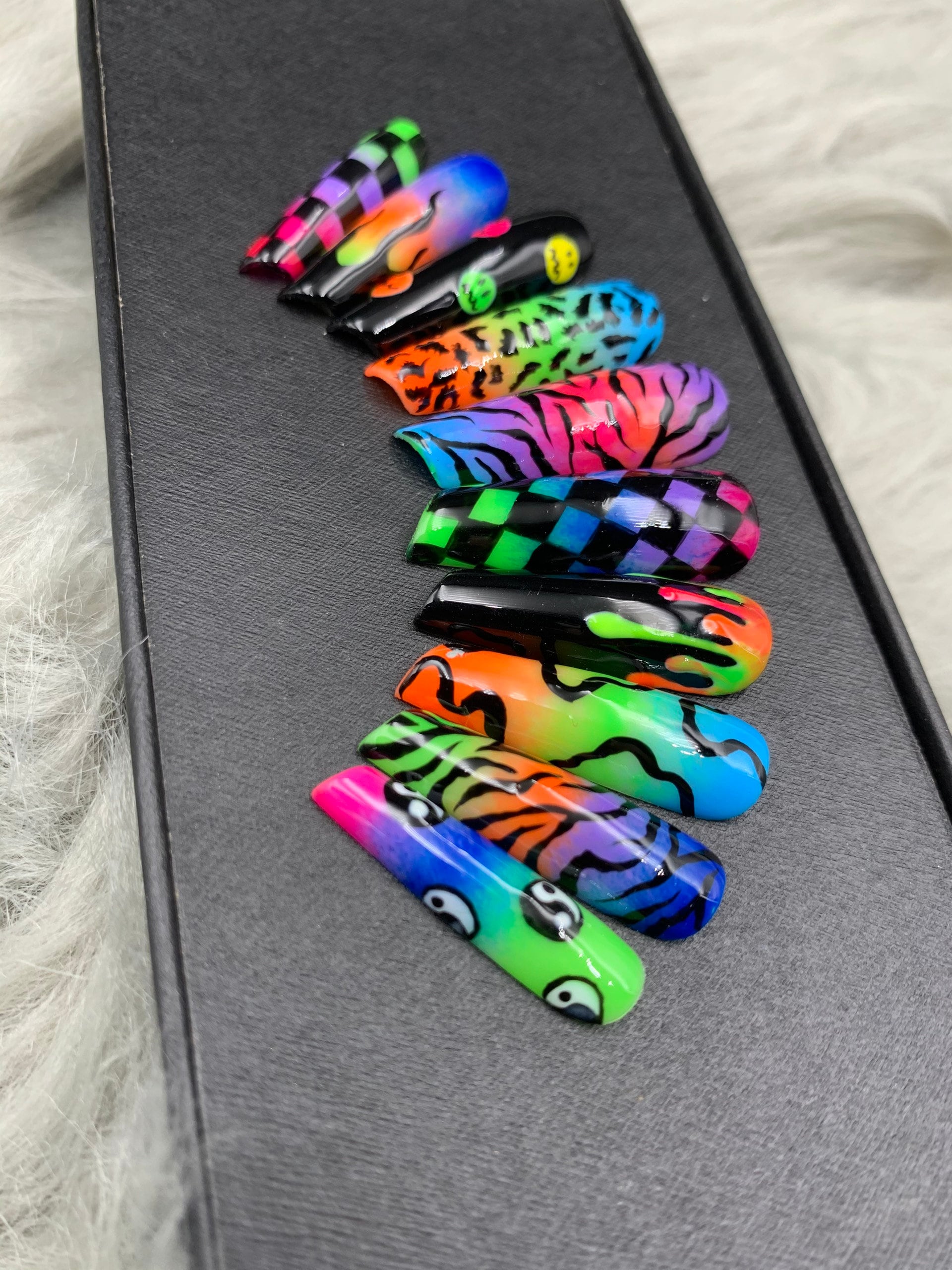 Funny Abstract Press on Nails A204 - Etsy