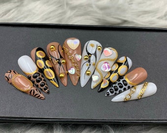 Valentine's day gift press on nails - A223