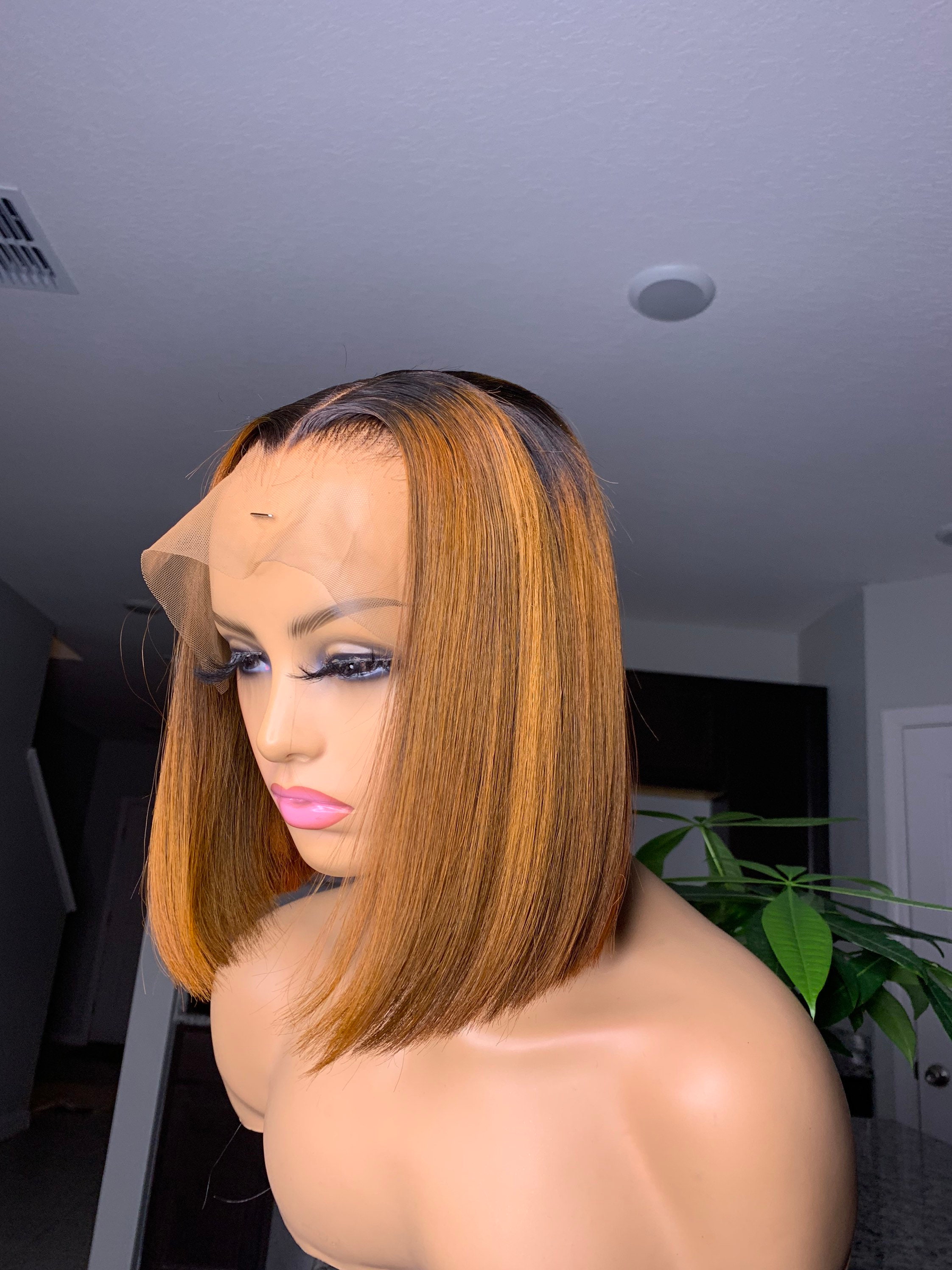 Chanel Blunt Cut Bob with Bangs Lace Wigs - Karen006