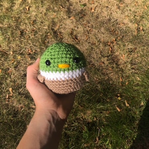 Mallard Duck Crochet Plushie, Palm Size, Super cute and Adorable