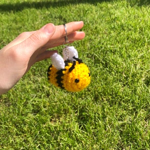 Mini Crochet Bumblebee Keychain Buddy, Handmade, So Cute, Attach To Anything