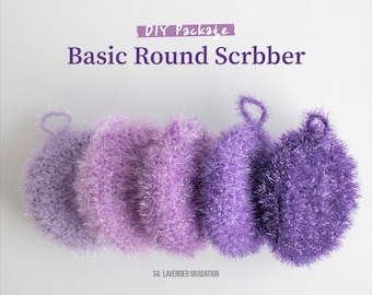DIY crochet scrubber package - basic round scrubber, yarn and printed pattern included, perfect housewarming gift, decor, dish scrubber