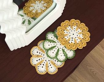 DIY crochet tea coaster pattern: Grace spring tea coaster, handmade crochet coaster, flower, home table kitchen decor
