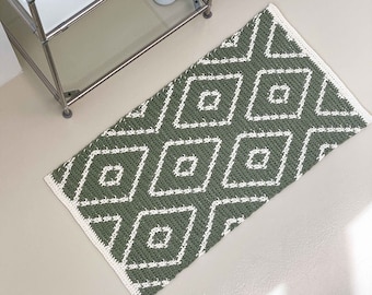 DIY crochet rug pattern - Adela diamond mini rug, small, room decor, unique crochet rug pattern, handmade rug