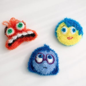 DIY crochet scrubber pattern - High Luffa Inside Out PACKAGE - Joy, Sadness, Anxiety crochet pattern
