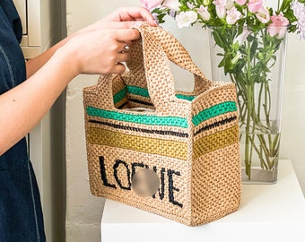 DIY crochet bag pattern - Lattan Woven Square Bag downloadable pattern (crochet pattern, Crochet bag)