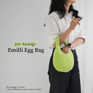 DIY Crochet Bag Package: Yarn and Video Pattern - Emilli Egg Bag ...