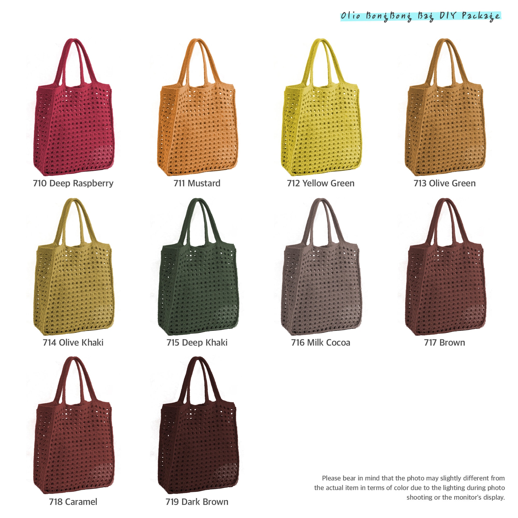 DIY Crochet Bag Package: Yarn and Pattern Bongbong Net Bag english, Korean  and Japanese Ver Avaialble 