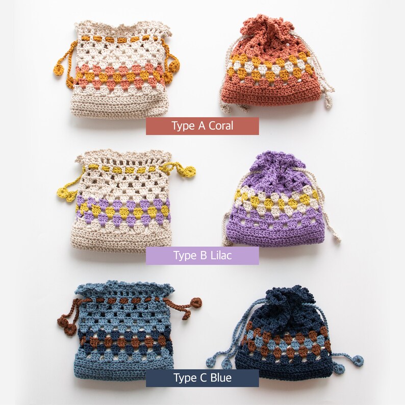 DIY crochet pouch package yarn and pattern Olio lipstick Etsy