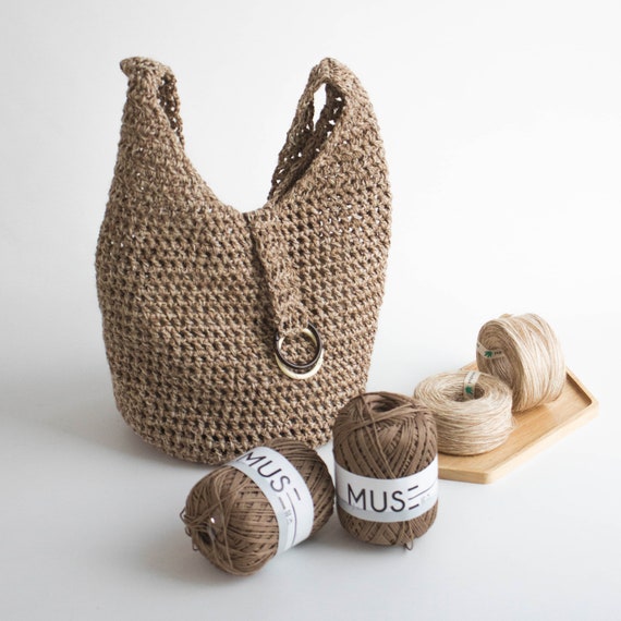 DIY Crochet Bag Pattern Muse Hemp Ethnic Net Bag Hobo 