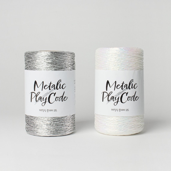 Metallic Play Code Yarns (250g) : Crochet, Knitting and More, polyester yarn perfect for bags, hats, High Quality, 6 Colors
