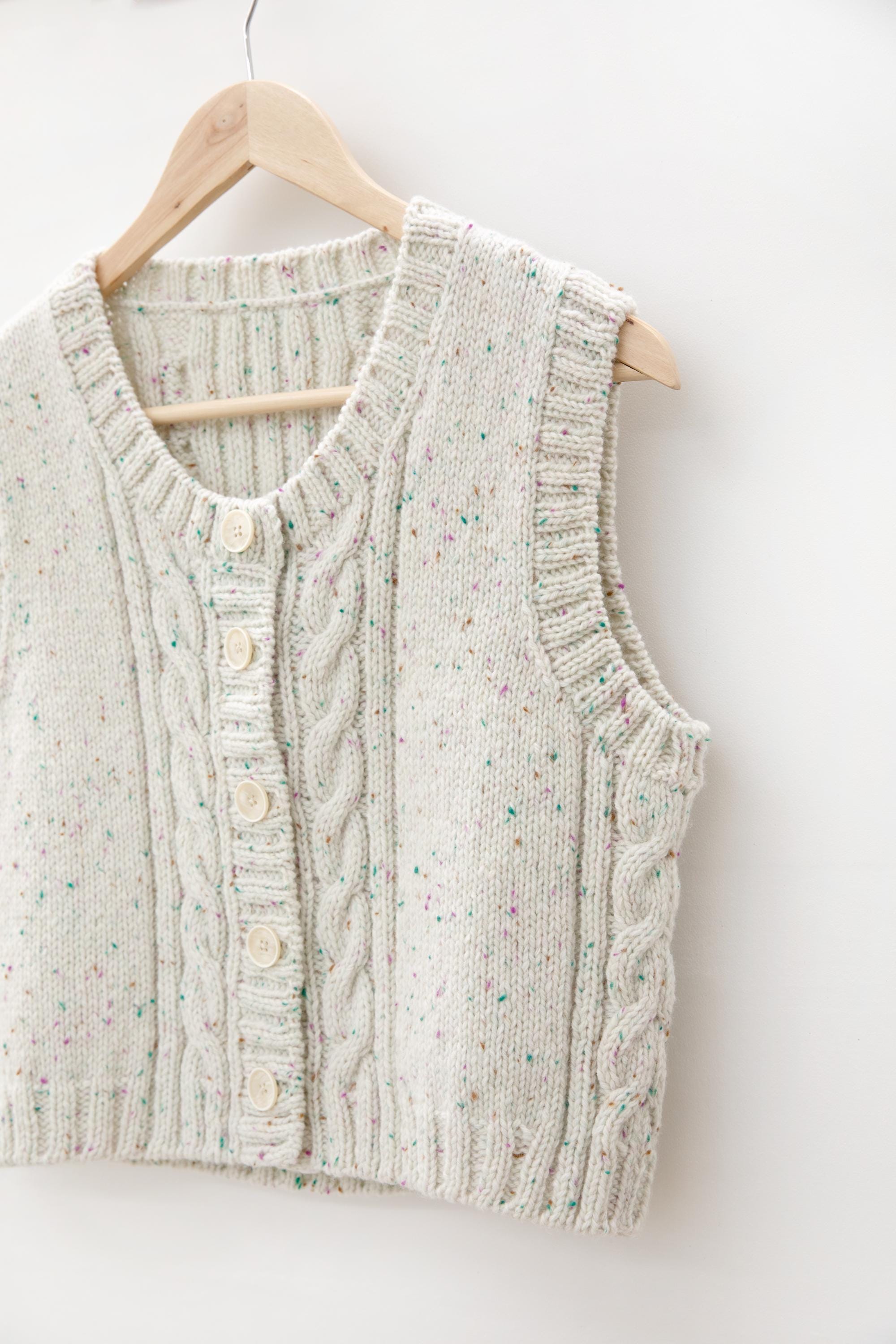 leinvände Mix Yarn Crochet Vest ホワイト leinvände Mix Yarn