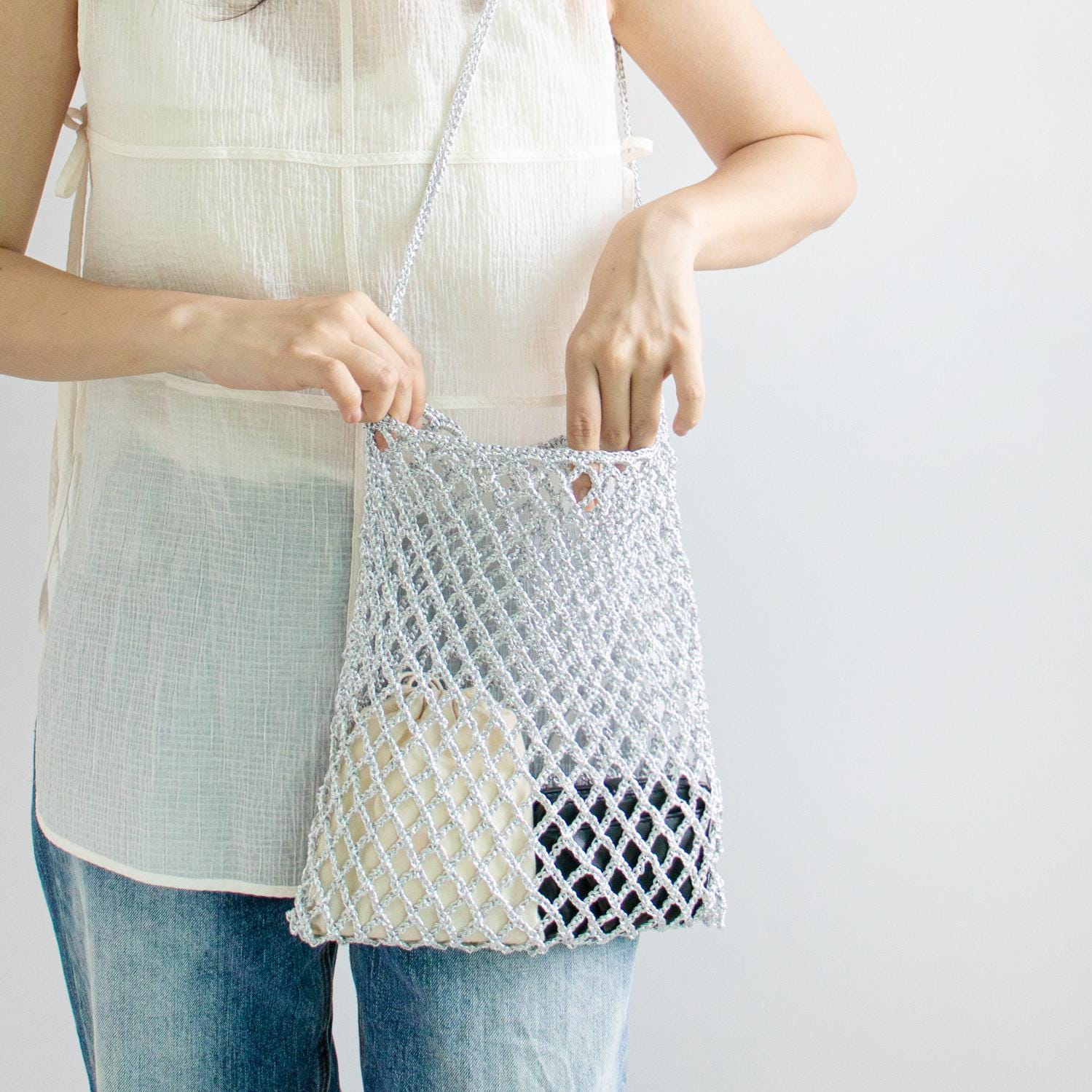 For Beginners Too! DIY Crochet Bag PATTERN Only - Metallic Play Code ...
