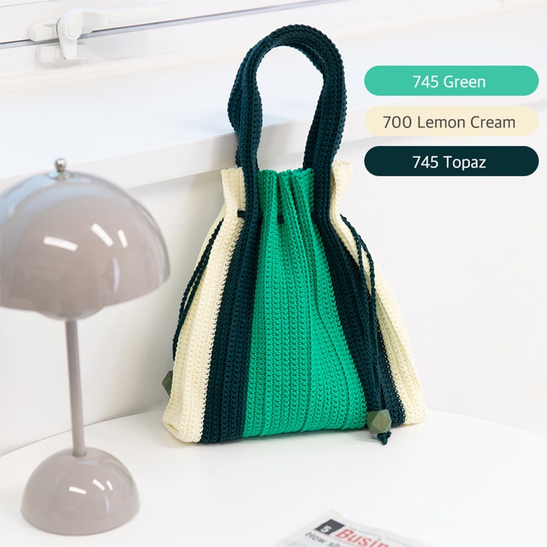 DIY crochet bag pattern - Olio Pleated Bag downloadable pattern only, crochet bag, special design, daily bag, gift, unique design image 2