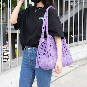 Patrón de bolso a ganchillo DIY - Olio Summer Big Bag, patrón de bolso a ganchillo fácil,