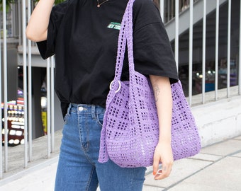 DIY crochet bag pattern - Olio Summer Big Bag, easy crochet bag pattern,